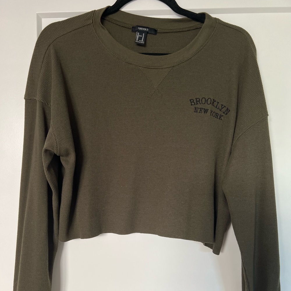 NYC Cropped Waffle Top